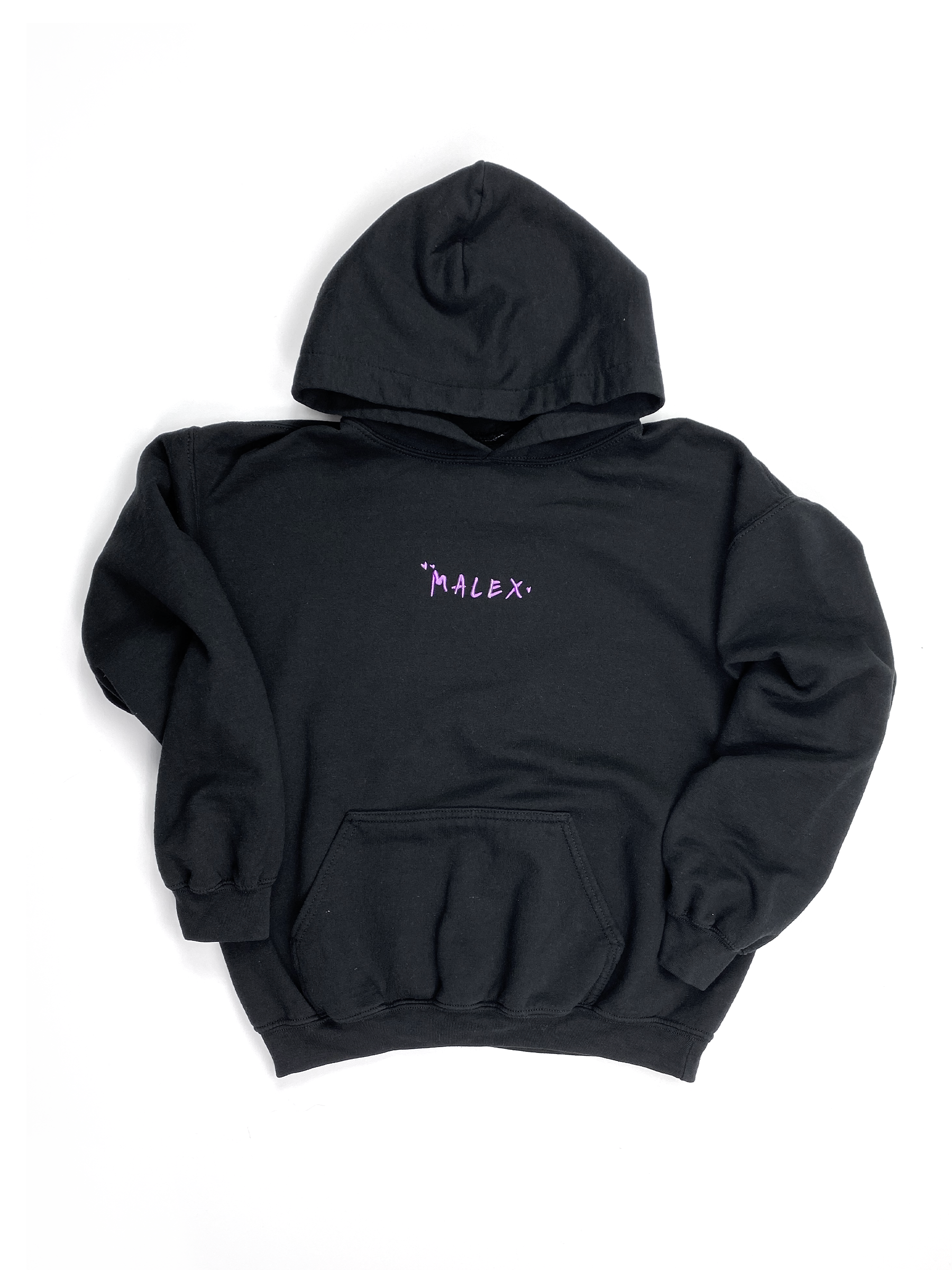 MALEX EMBROIDERED BLACK HOODED SWEATSHIRT
