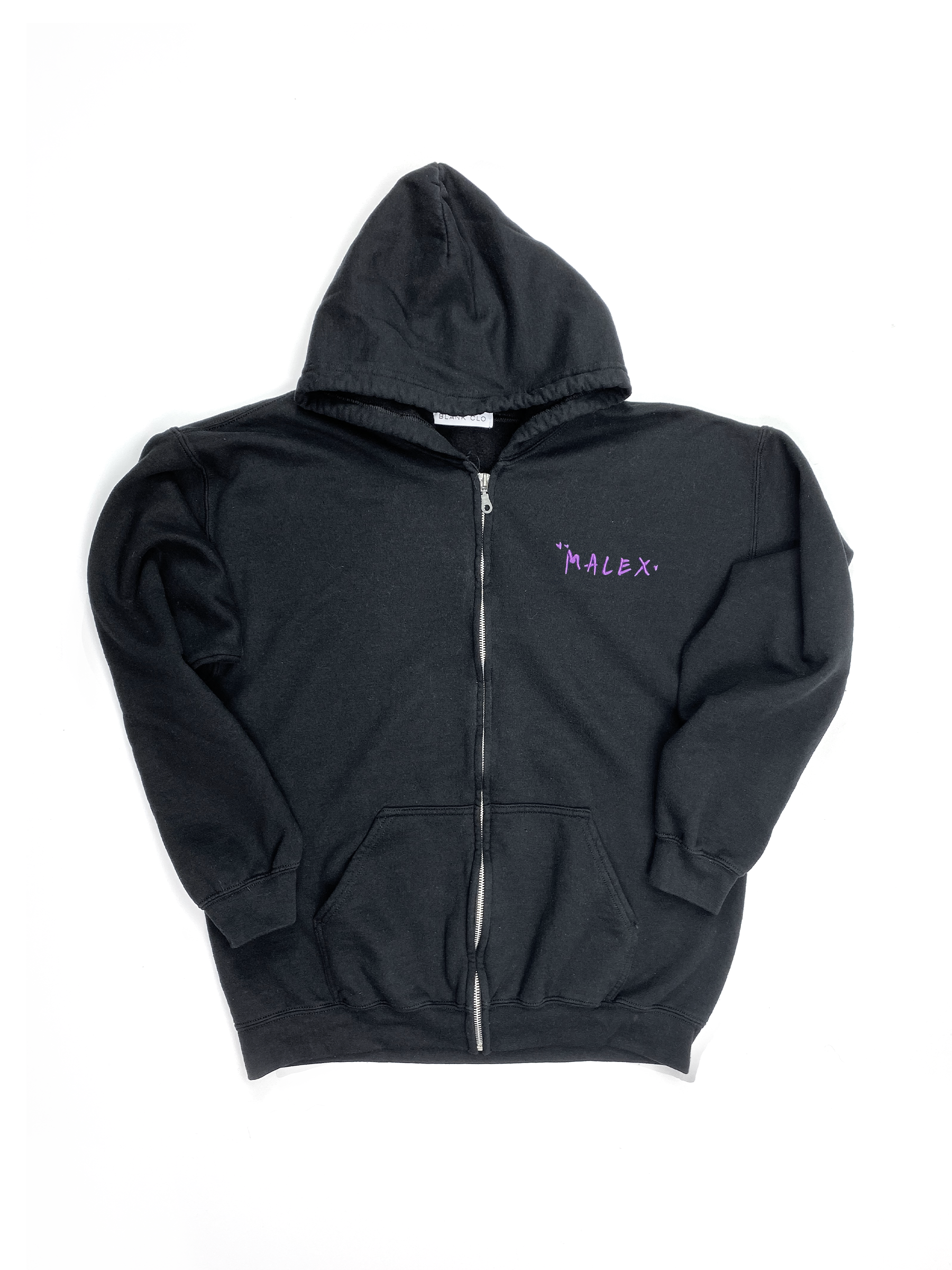 MALEX EMBROIDERED ZIP UP HOODED SWEATSHIRT