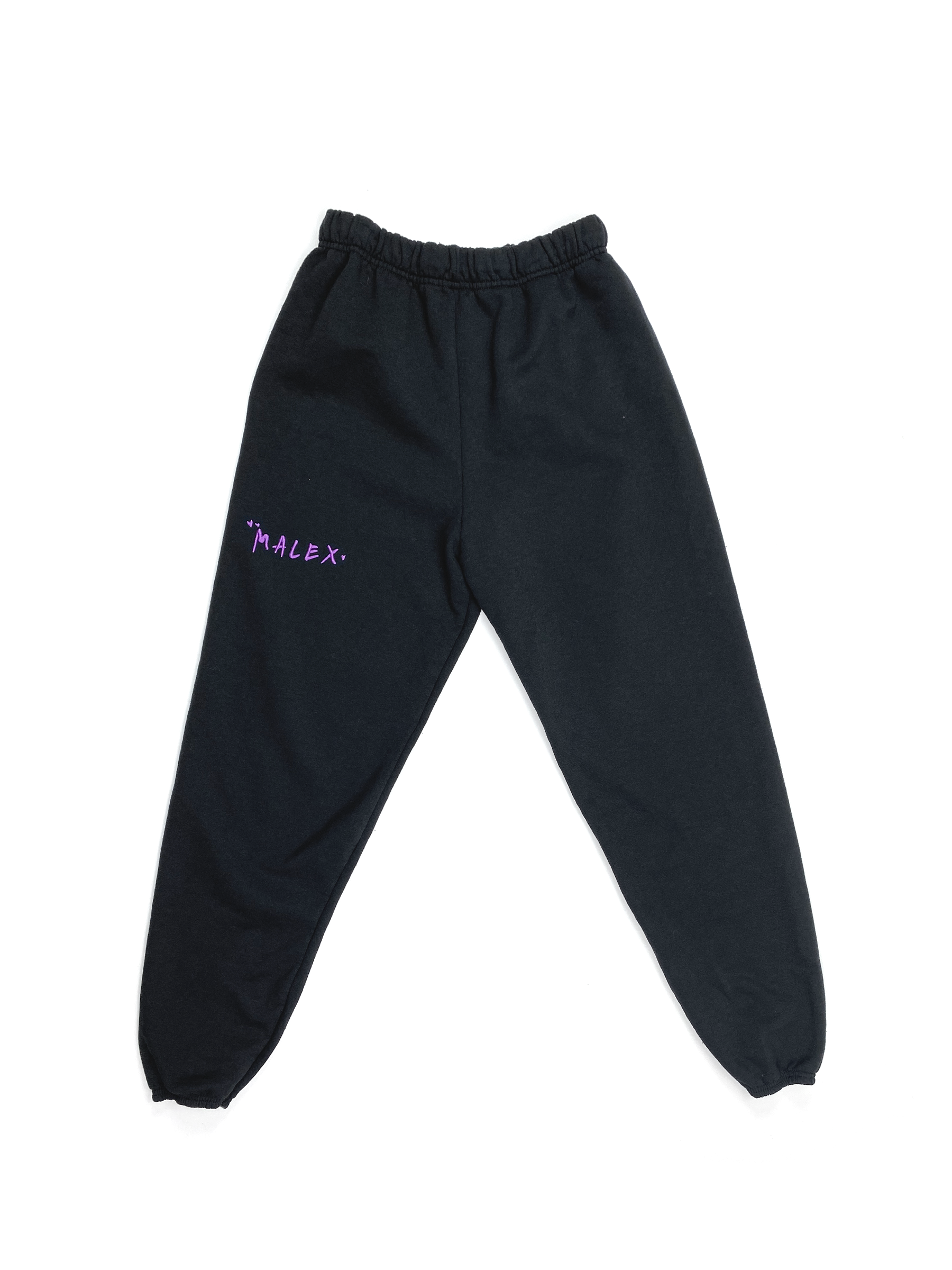MALEX EMBROIDERED BLACK SWEAT PANT