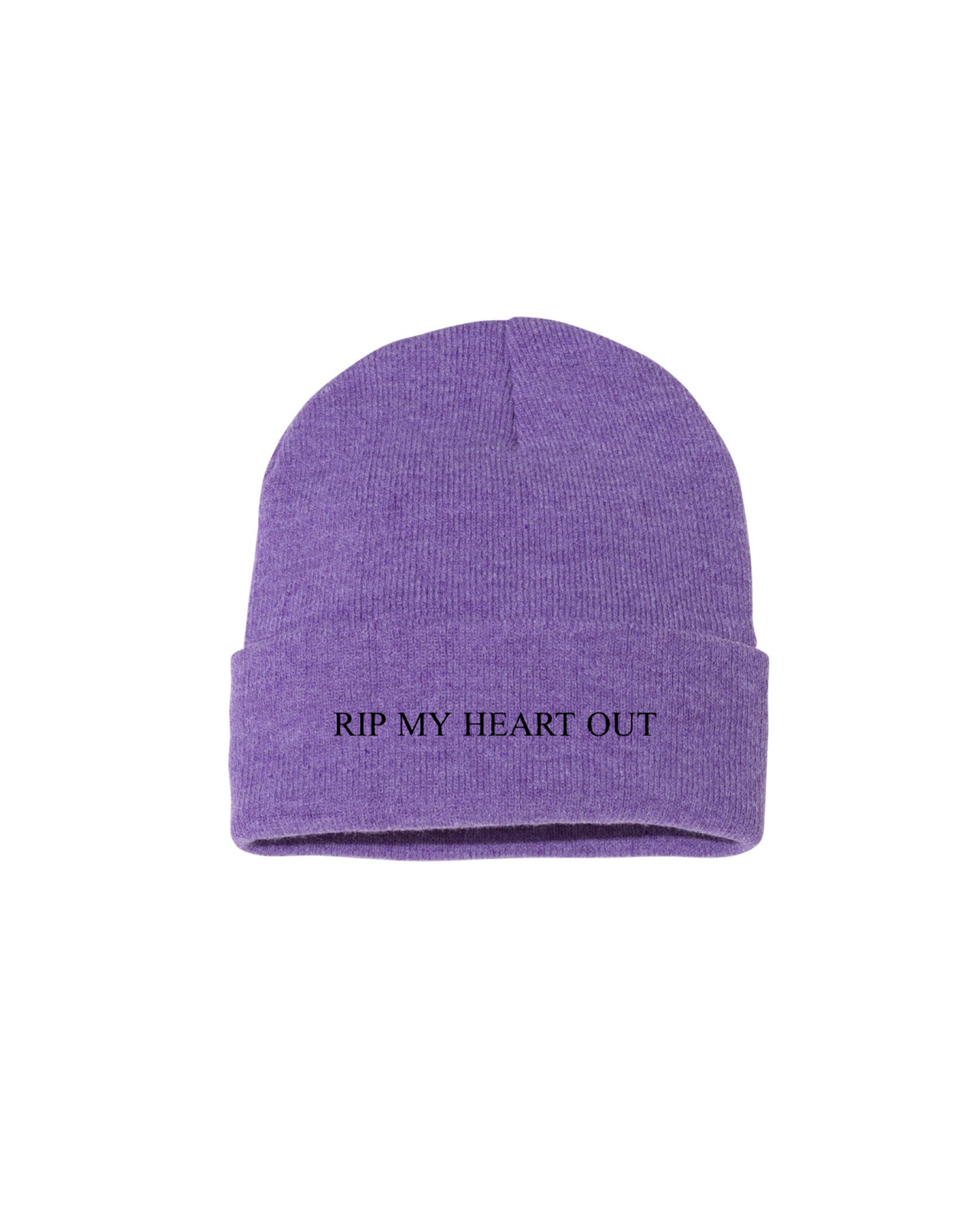 RIP MY HEART OUT BEANIE PURPLE GLOW