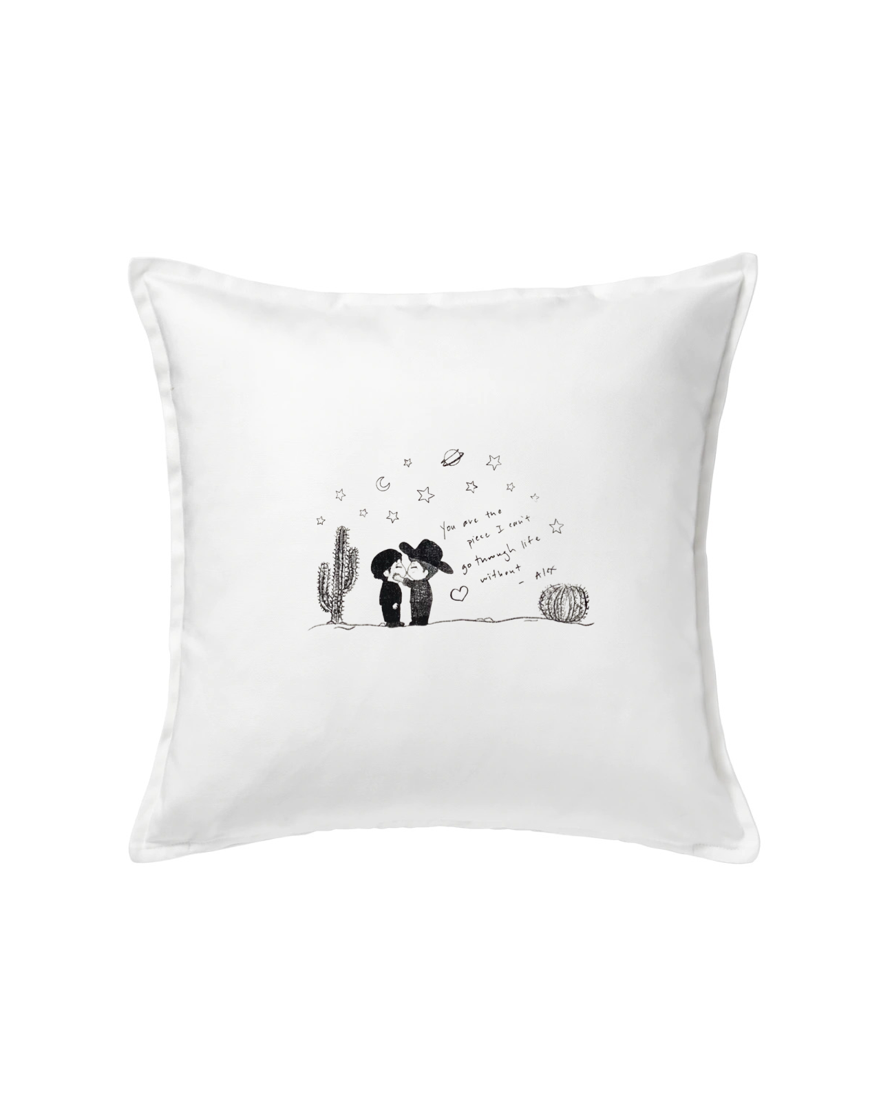 CACTI CAPER PILLOW CASE WHITE