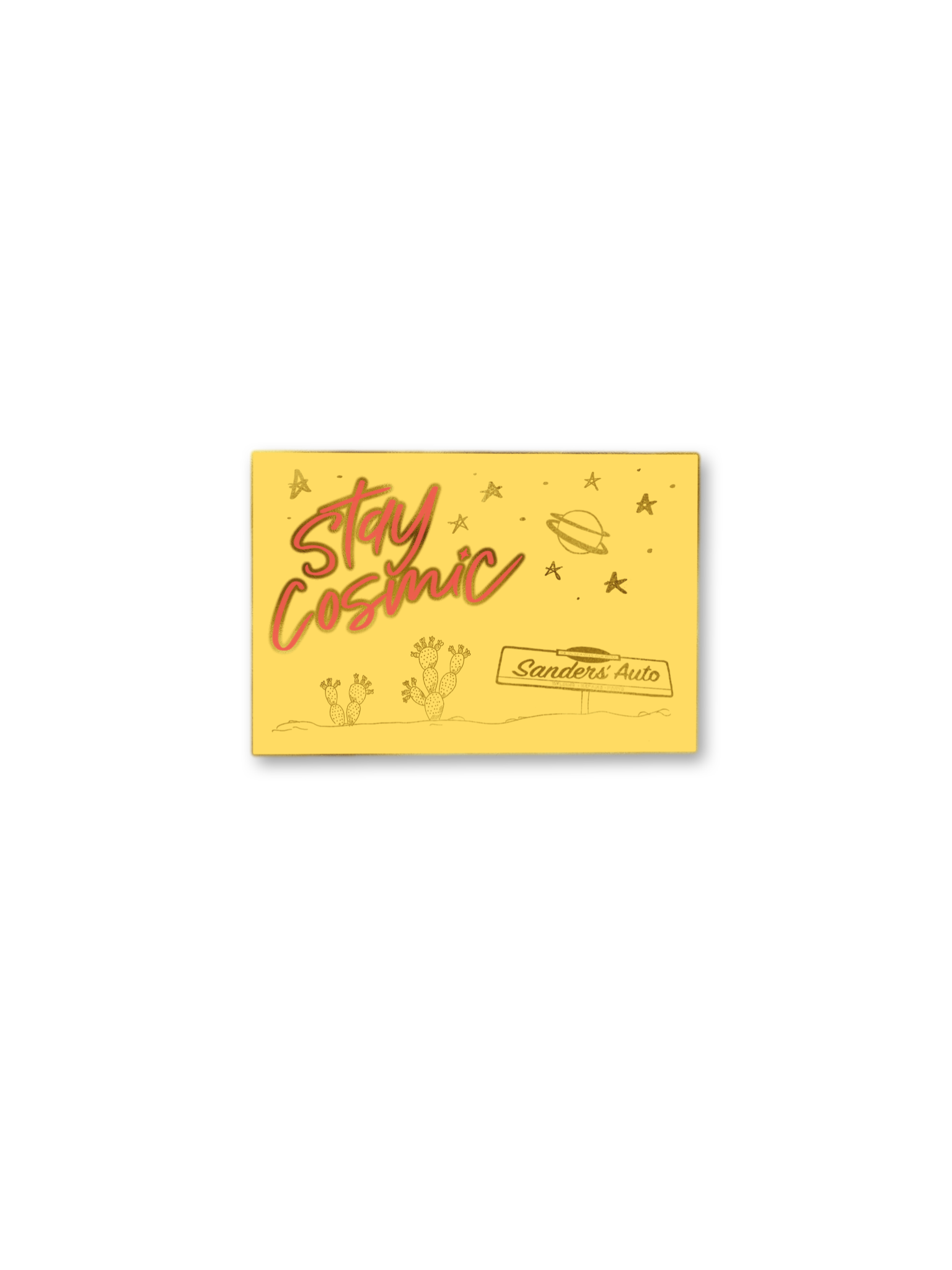 LIMITED STAY COSMIC POSTCARD ENAMEL PIN 2”