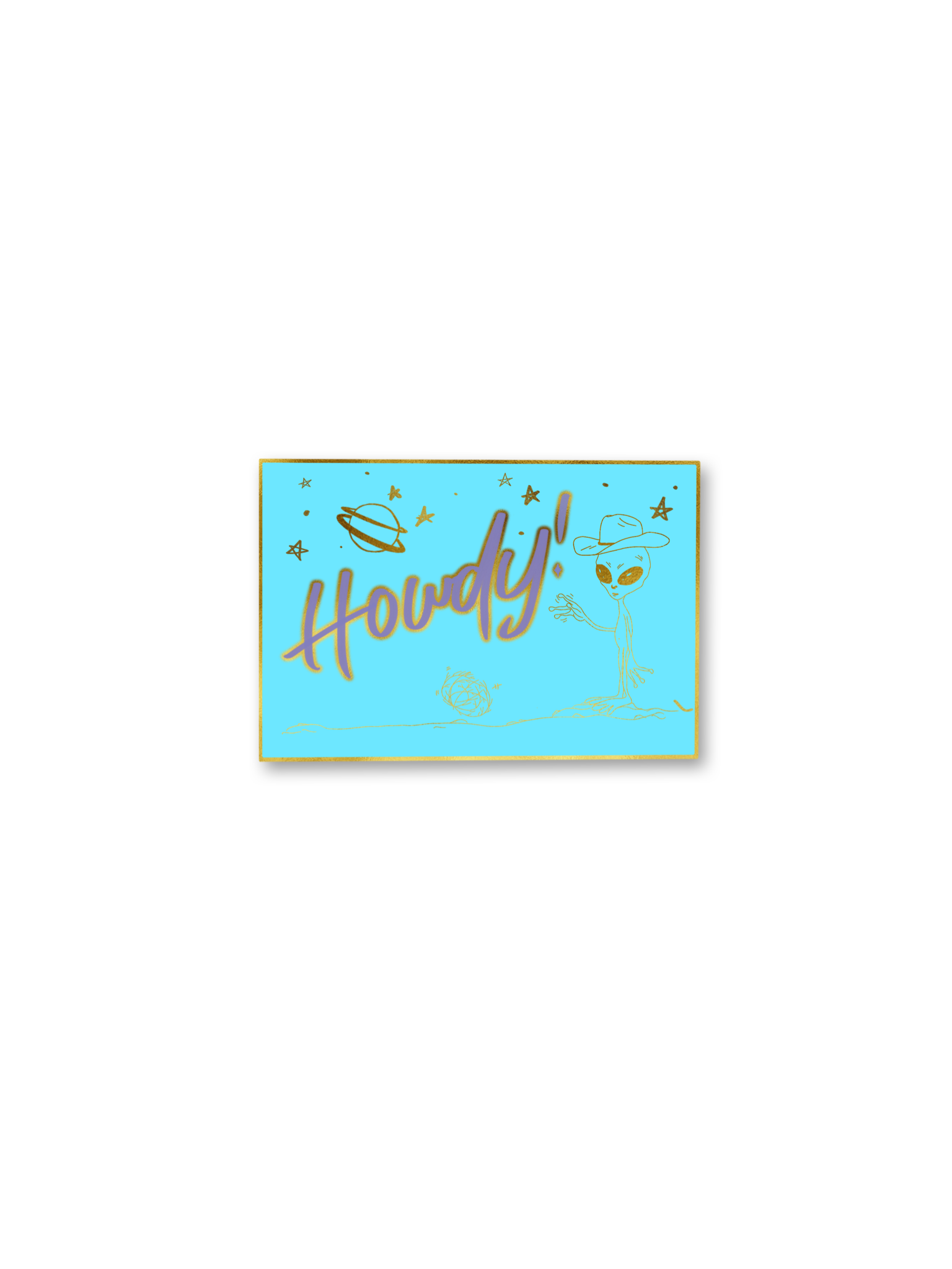 LIMITED LONELY ALIEN POSTCARD ENAMEL PIN 2”