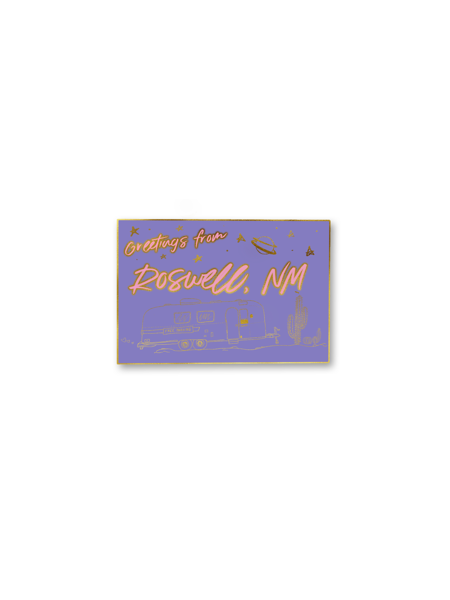 LIMITED GREETINGS POSTCARD ENAMEL PIN 2”