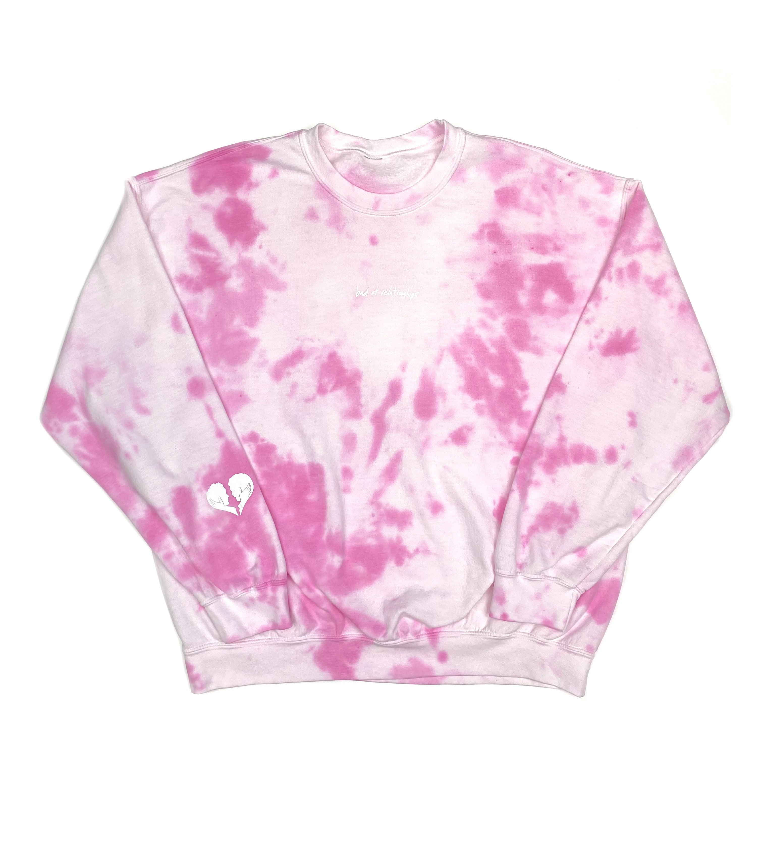 BAD AT RELATIONSHIPS CREW NECK SWEATSHIRT TIE DYE