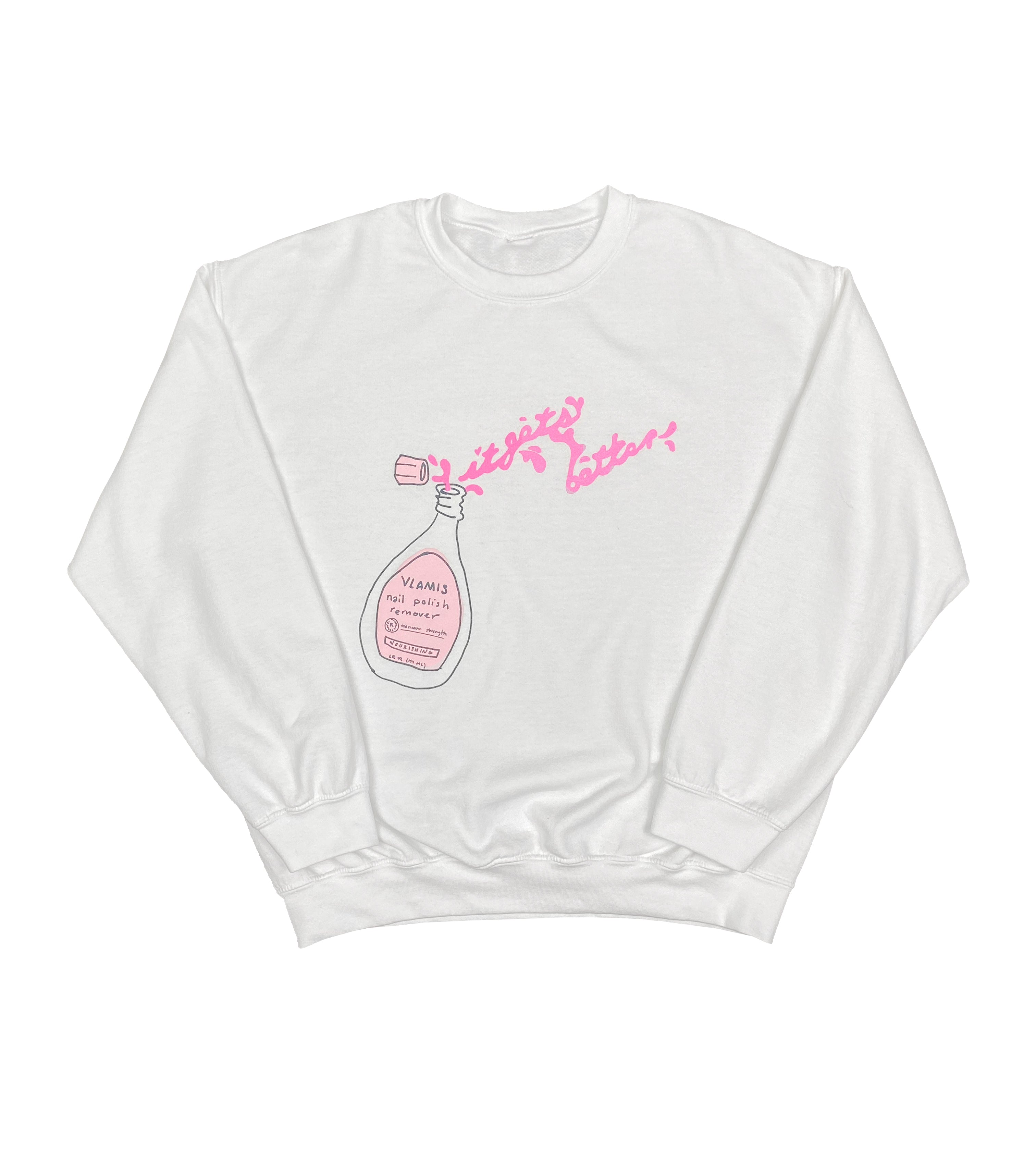 IT GETS BETTER CREWNECK SWEATSHIRT WHITE