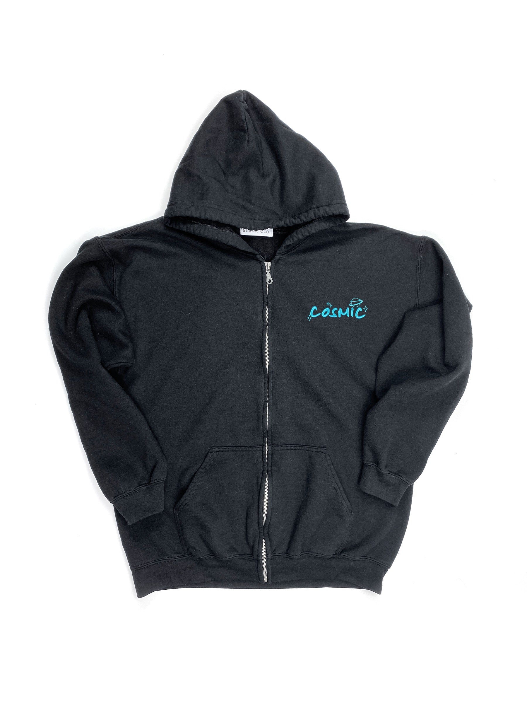 COSMIC EMBROIDERED ZIP UP HOODED SWEATSHIRT