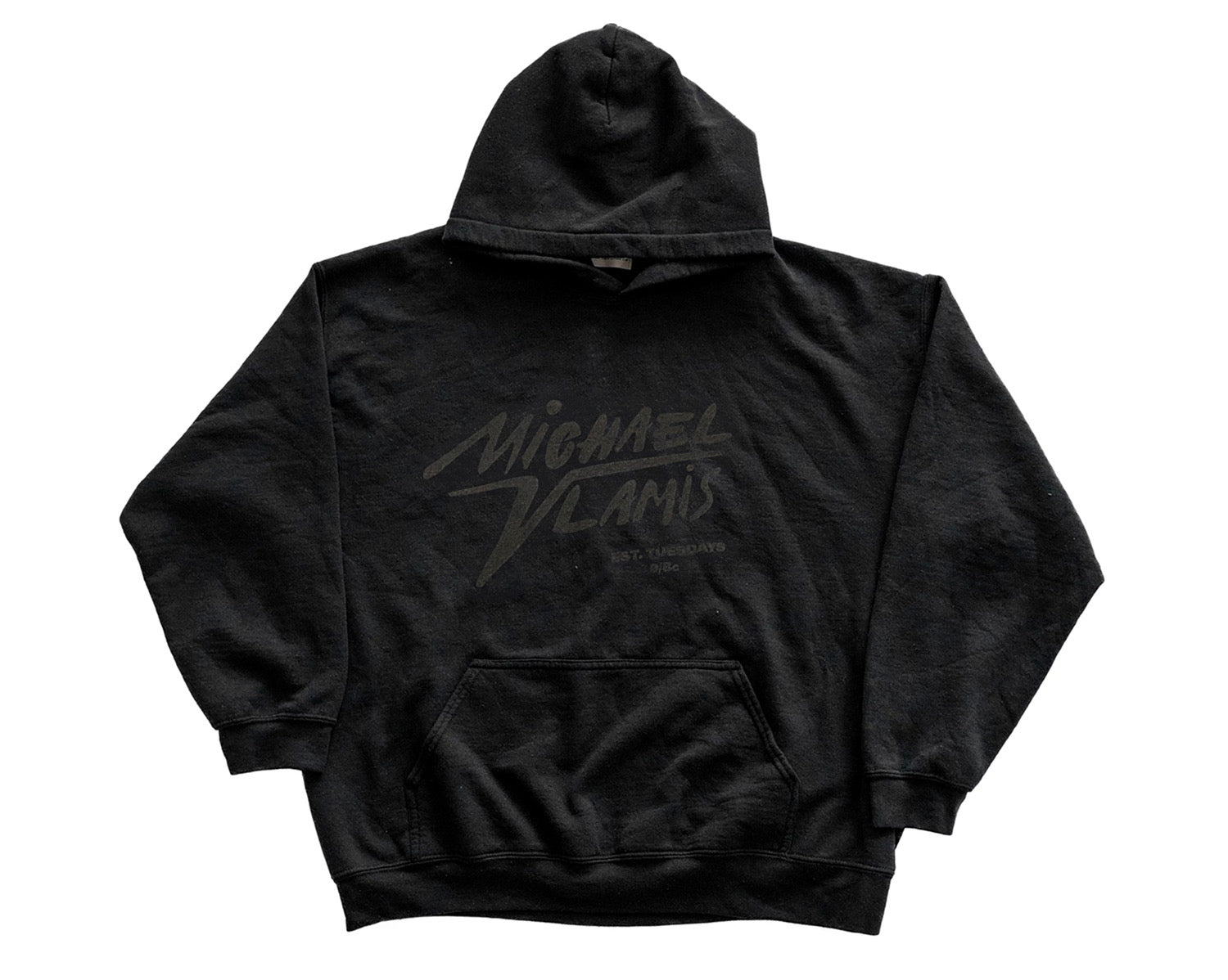 MICHAEL VLAMIS SIGNATURE HOODED SWEATSHIRT BLACK ON BLACK