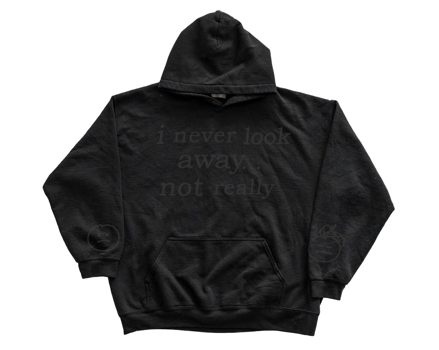 NOT REALLY HOODED SWEATSHIRT BLACK ON BLACK
