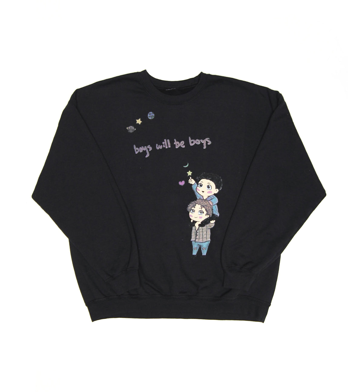 BOYS WILL BE BOYS CREWNECK SWEATSHIRT BLACK