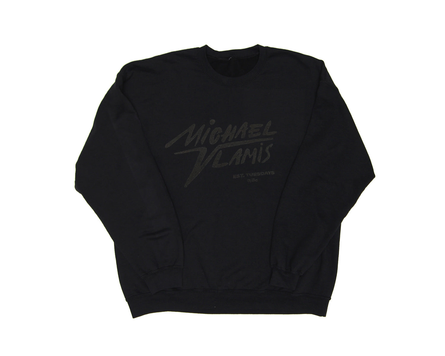 MICHAEL VLAMIS SIGNATURE CREWNECK SWEATSHIRT BLACK ON BLACK