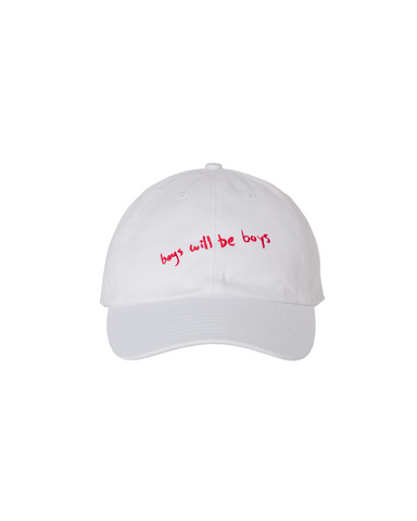 BOYS WILL BE BOYS DAD HAT WHITE