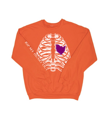 RIP MY HEART OUT GLOW IN THE DARK CREWNECK SWEATSHIRT ORANGE