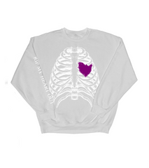 RIP MY HEART OUT GLOW IN THE DARK CREWNECK SWEATSHIRT WHITE