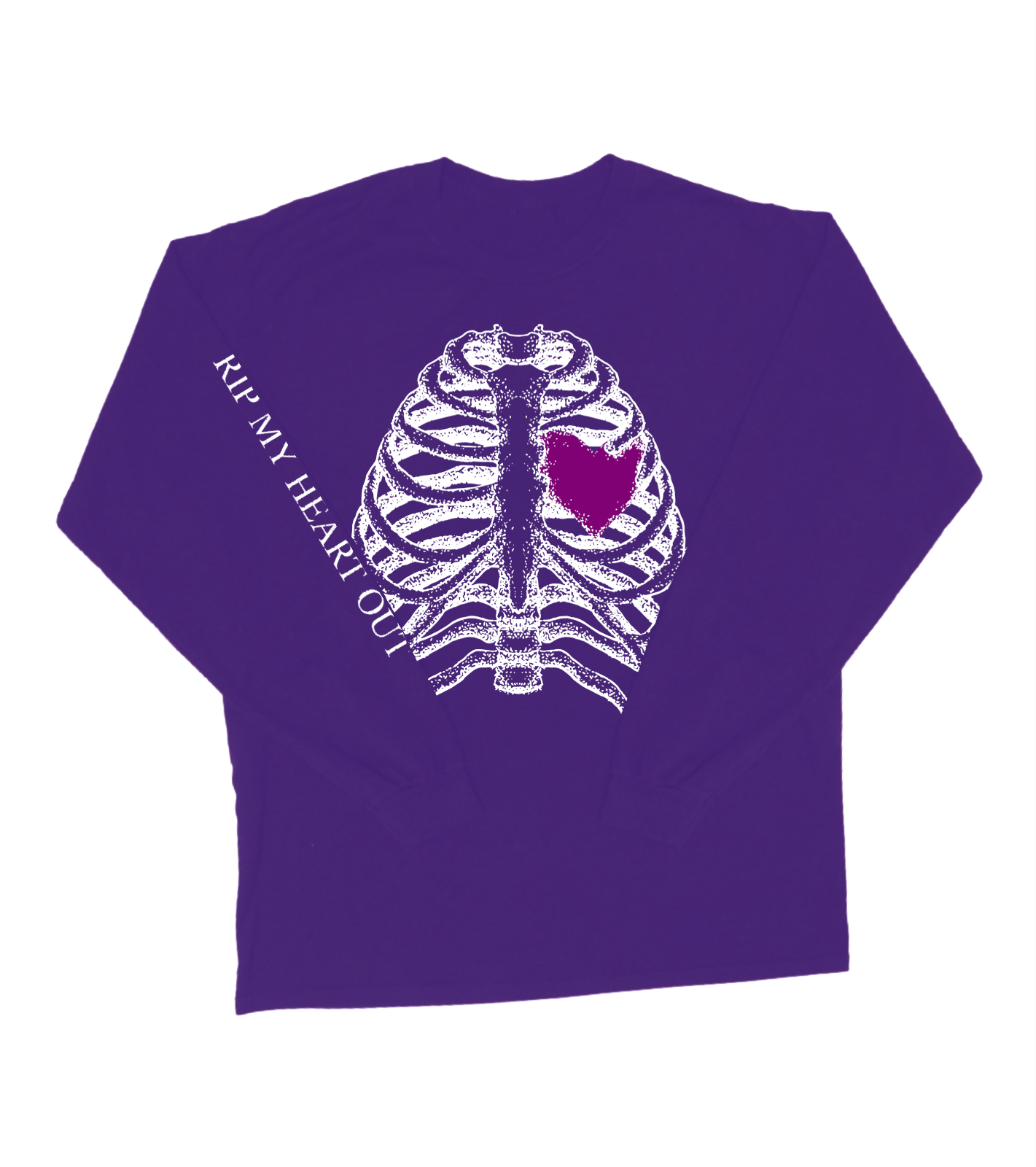 RIP MY HEART OUT GLOW IN THE DARK LONG SLEEVE TEE VIOLET