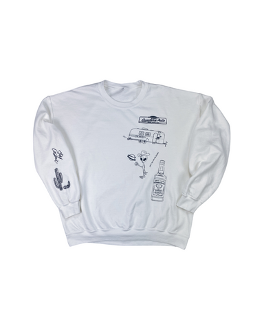 TATTOO CREW NECK SWEATSHIRT WHITE