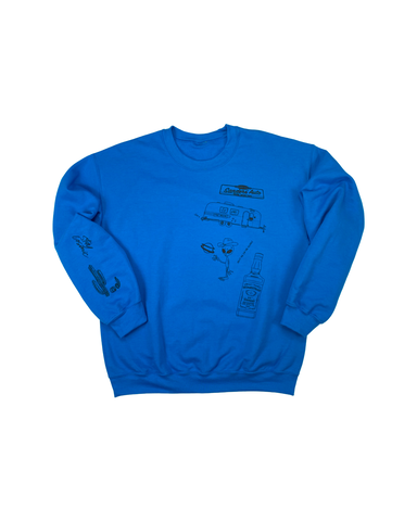 TATTOO CREW NECK SWEATSHIRT ROYAL