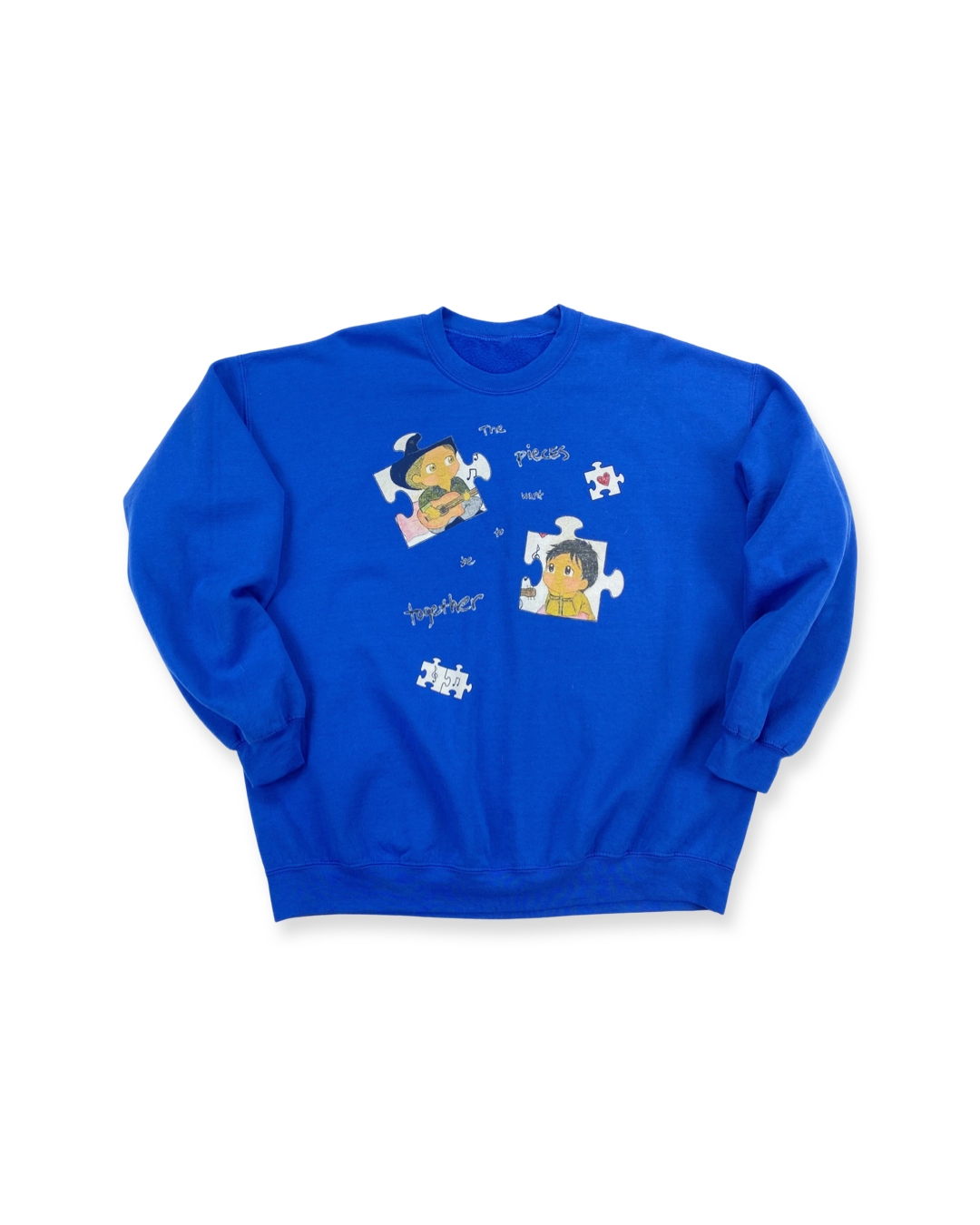 PIECES WANT TO BE TOGETHER CREWNECK BLUE