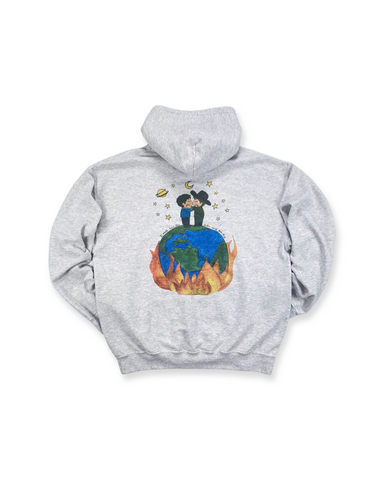 BURN THE WORLD DOWN HOODIE ASH