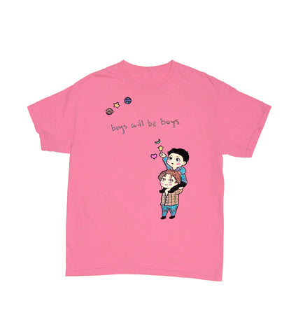 BOYS WILL BE BOYS TEE PINK