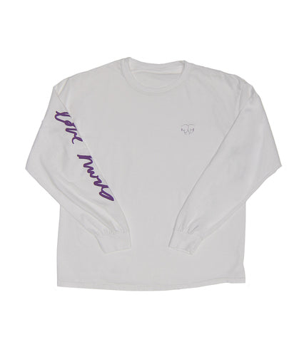 LOVE HURTS LONG SLEEVE WHITE TEE